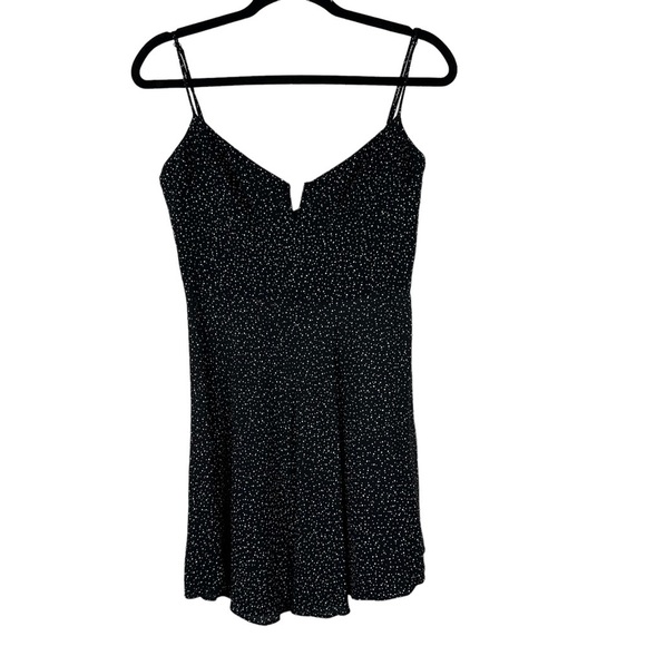 Blue Life Sz Small Women's Black Polka Dot Spaghetti Strap Fit Flare Mini Dress - Picture 1 of 11